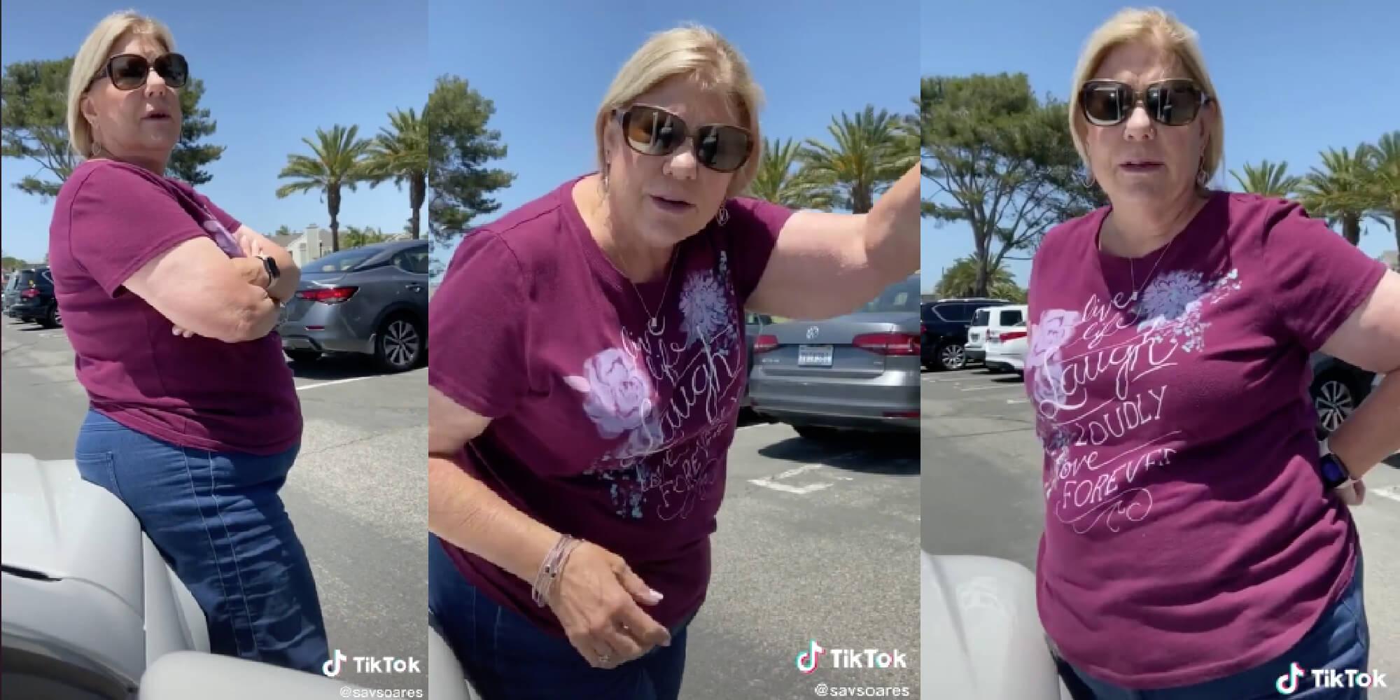 Tiktok Shows Parking Lot Karen Refusing To Get Off Car