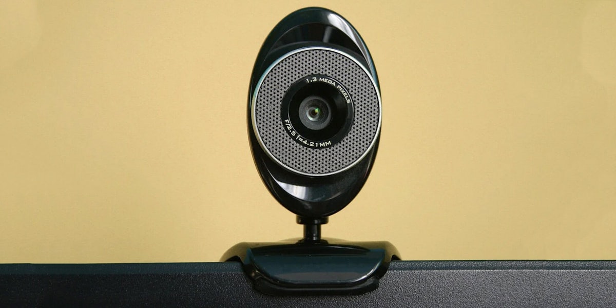 A webcam on top of a laptop