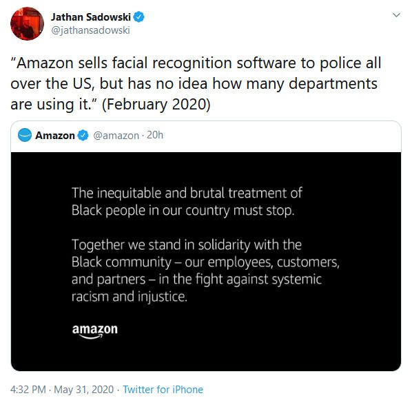 Amazon Protest Tweet
