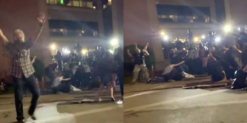 Screenshots show chaos after a group carrying Howell's injured body was shot at by police