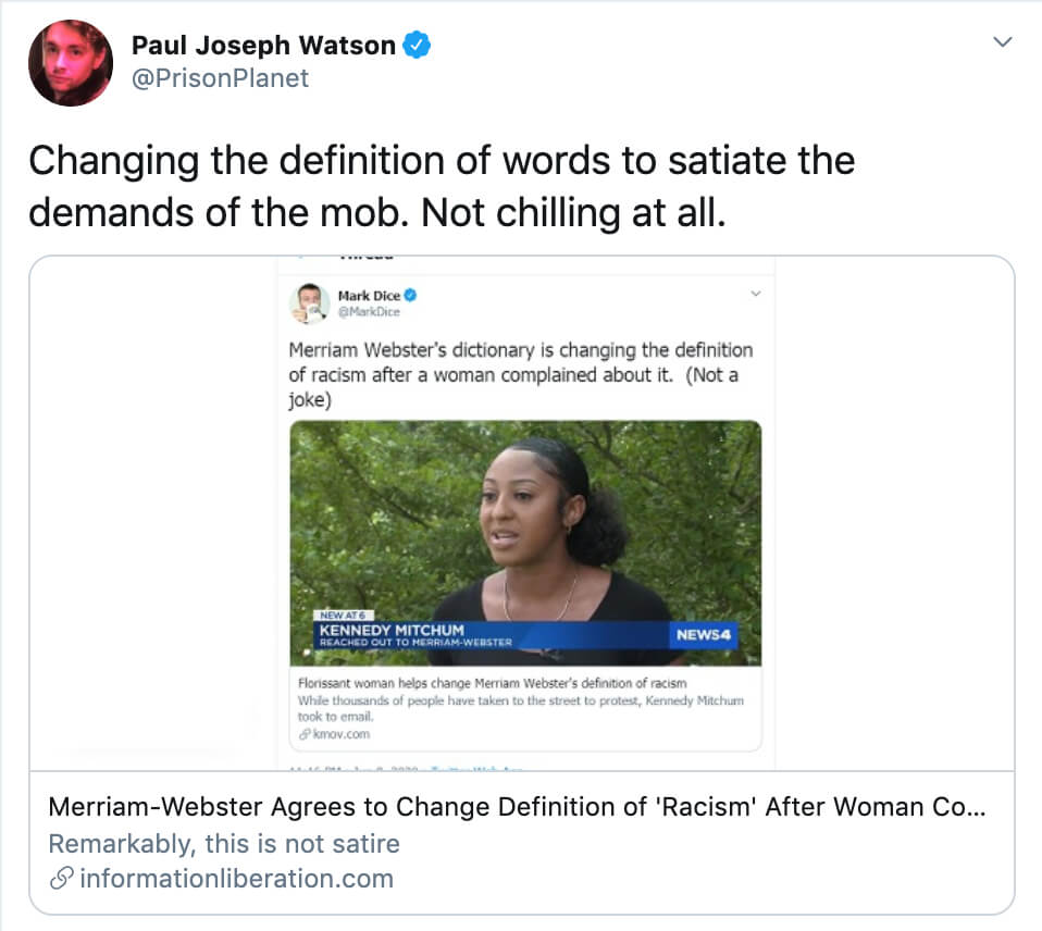 Merriam webster -racism