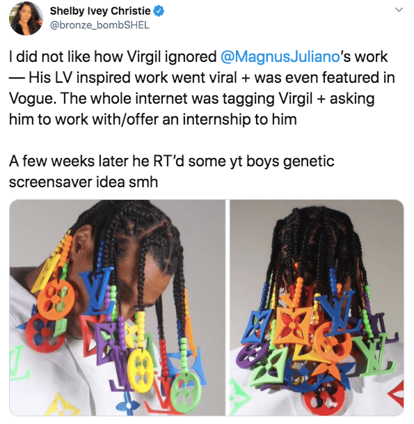 Twitter Is Applauding This Artist Who Created 3D Louis Vuitton Hair Beads  For An Internship