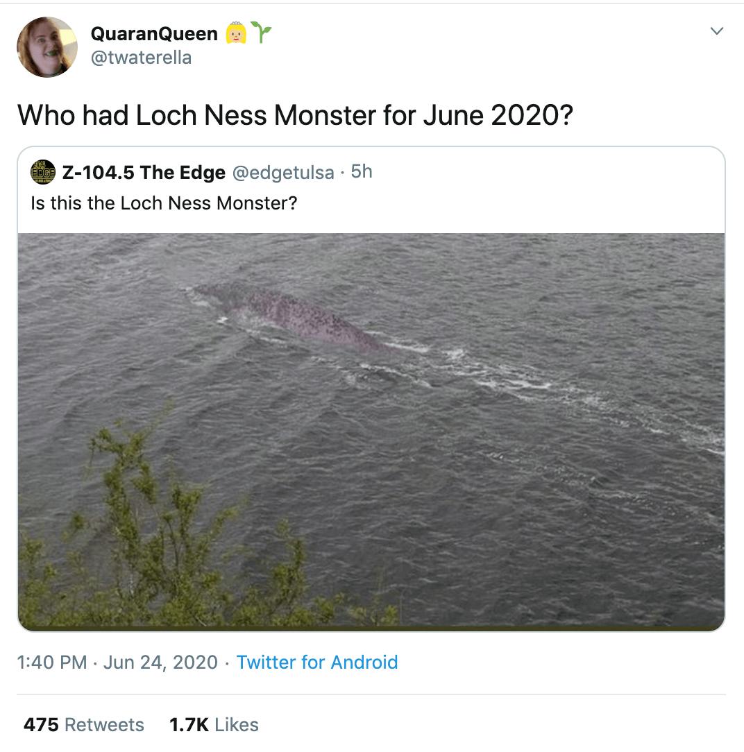 Who had Loch Ness Monster for June 2020?