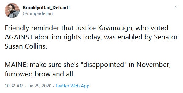 Susan Collins Supreme Court Abortion Brett Kavanaugh