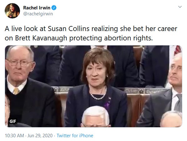 Susan Collins Supreme Court Abortion Brett Kavanaugh