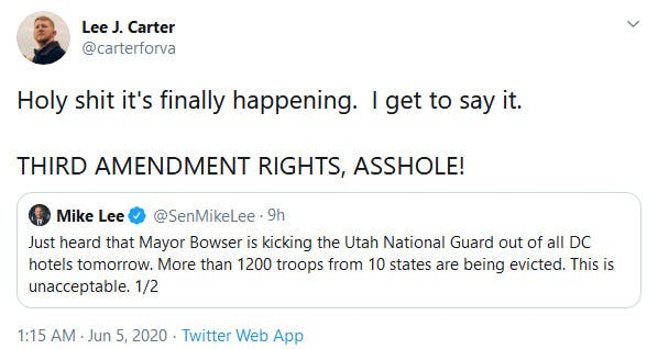 Third Amendment Trending Tweets