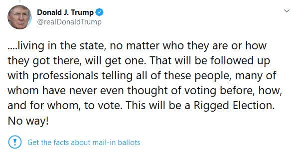 Trump Twitter Mail-In Ballots Fact-Check