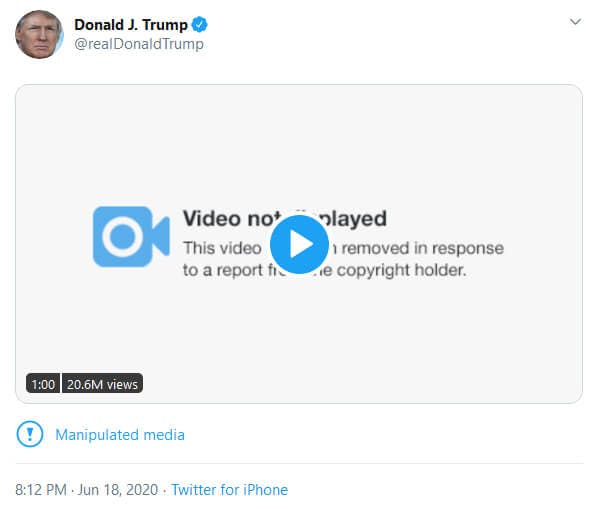 Trump Twitter Racist Baby Tweet Removed Manipulated Media