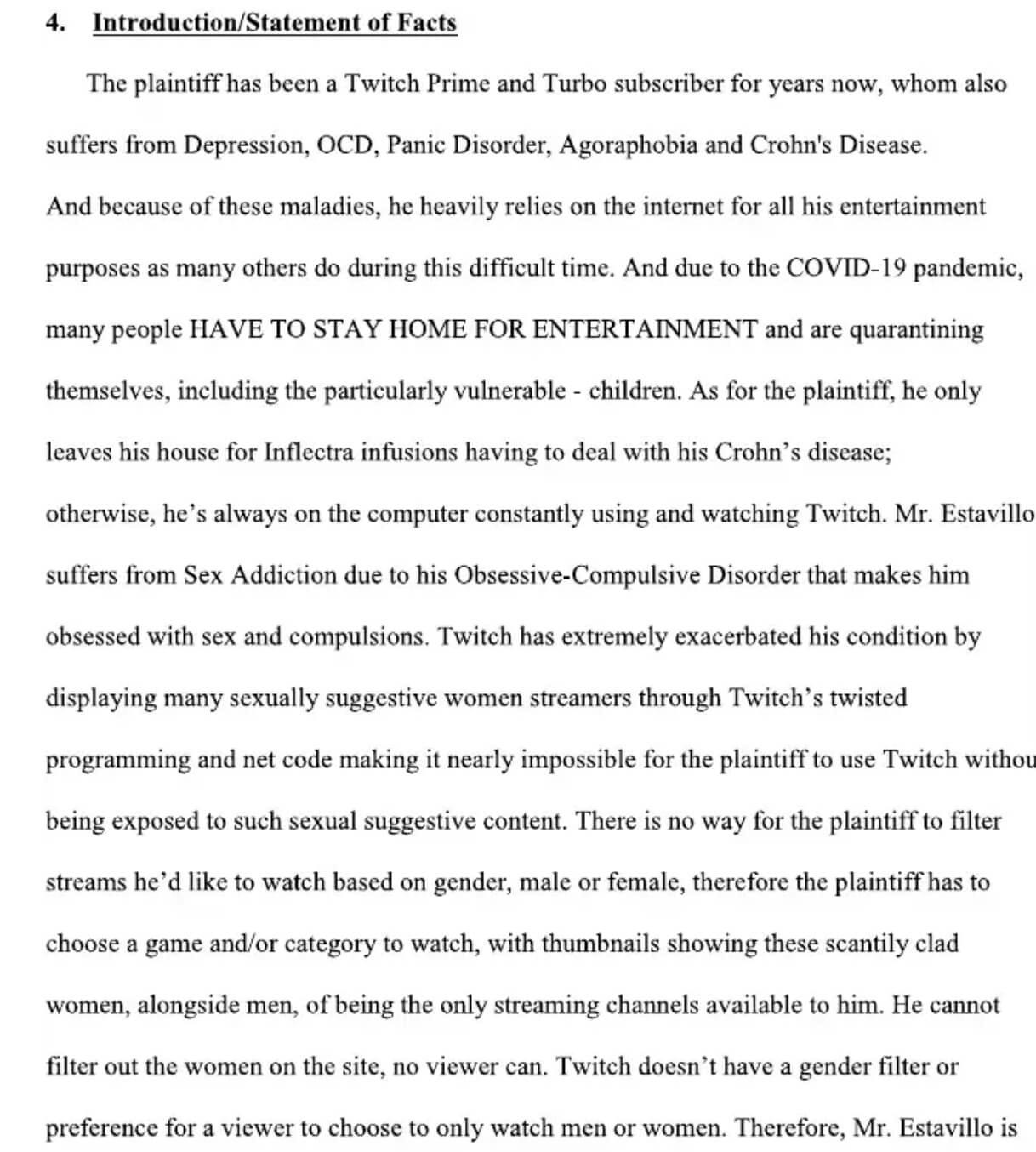 Twitch lawsuit - statement