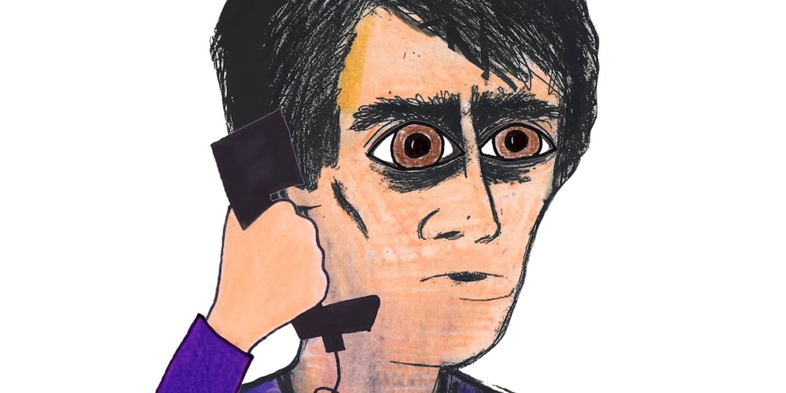 man using telephone