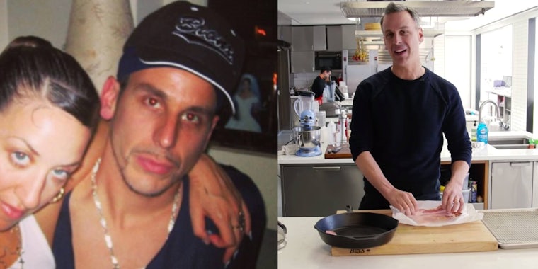 bon appetit EIC adam rapoport in brownface and picture of him cooking