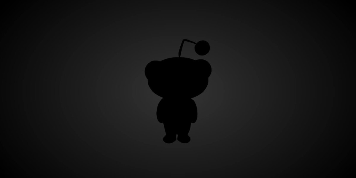 A blacked out version of the Reddit logo