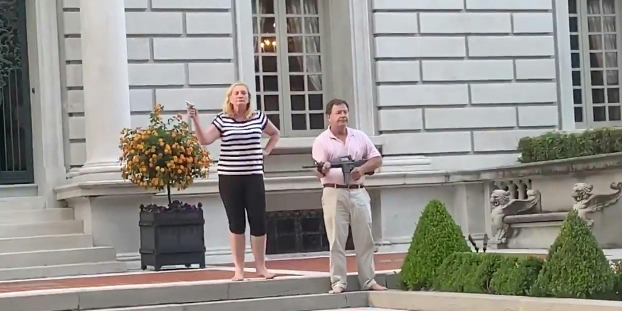 St. Louis couple pointing guns at protesters