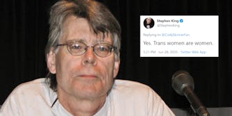 Stephen King with "Yes. Trans women are women." tweet