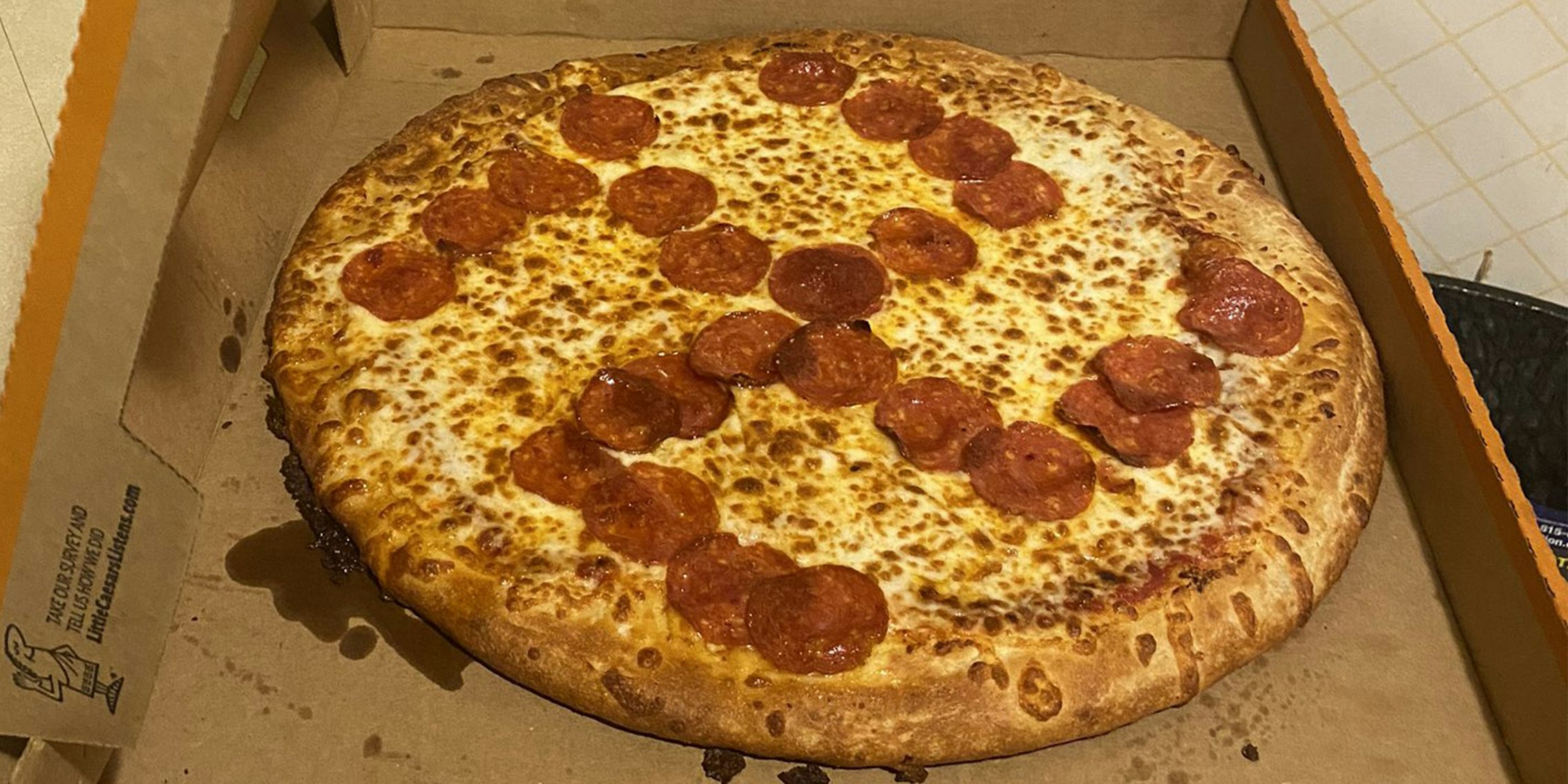 little caesar's swastika pepperoni pizza