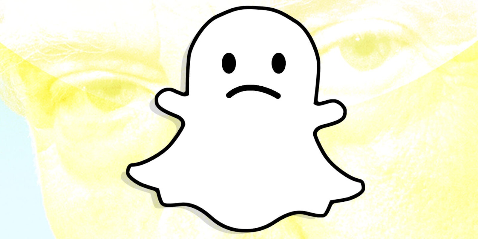 Snapchat ghost over Donald Trump background
