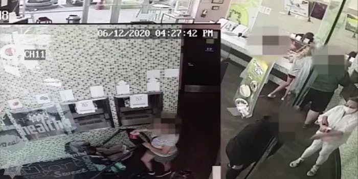 video woman coughing on baby yogurtland
