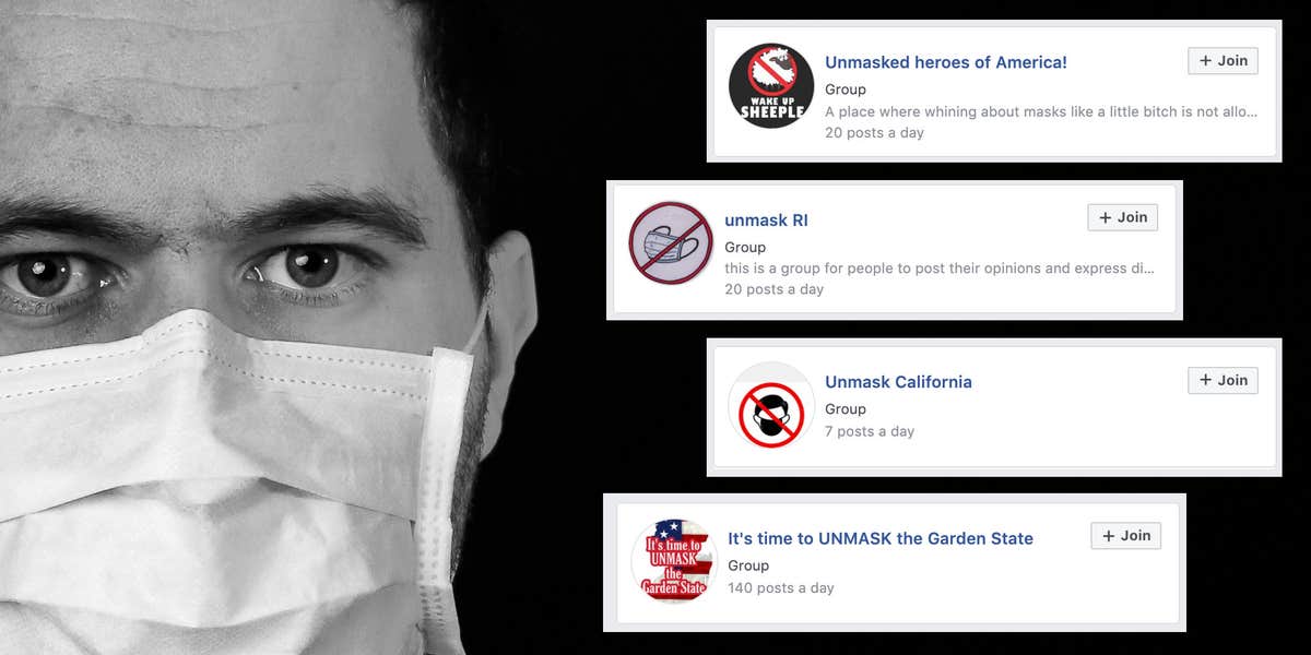 Anti-mask groups are still flourishing on Facebook
