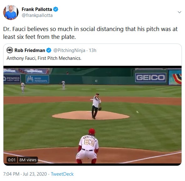 Anthony Fauci First Pitch Memes