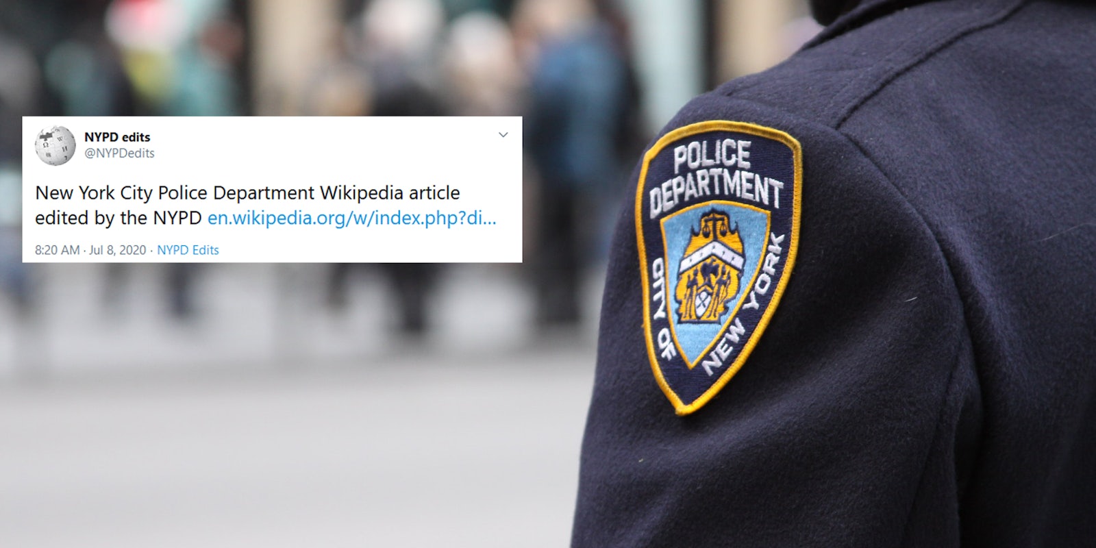 NYPD Wikipedia NYPDEdits Twitter