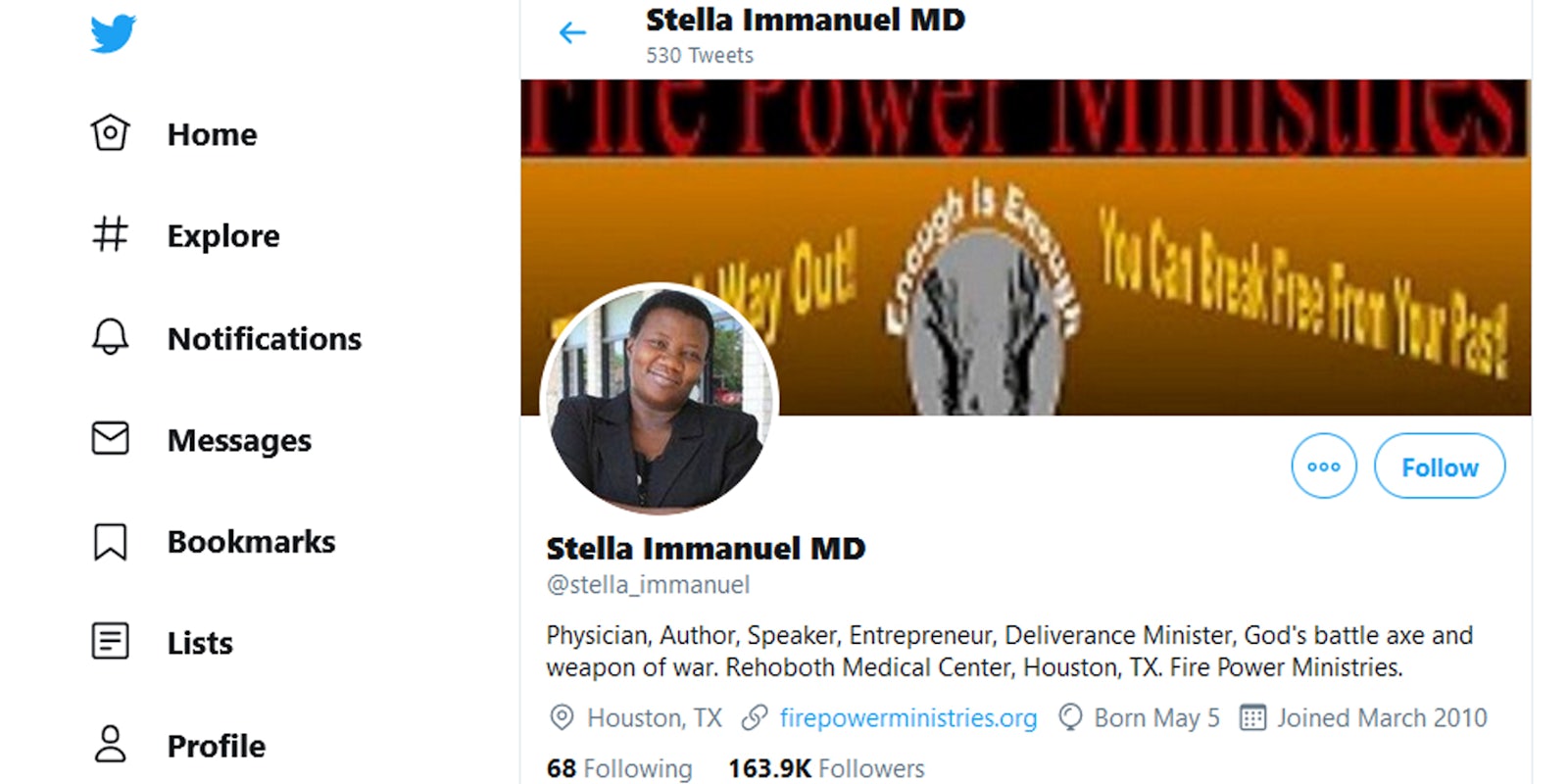 Stella Immanuel Twitter Suspended