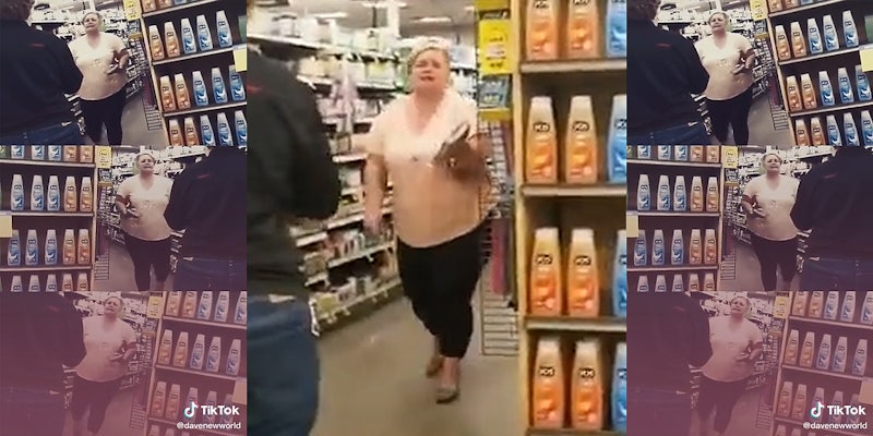 woman having a meltdown in a store