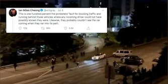 A tweet from Ian Miles Cheong over footage of a hit-and-run in Seattle