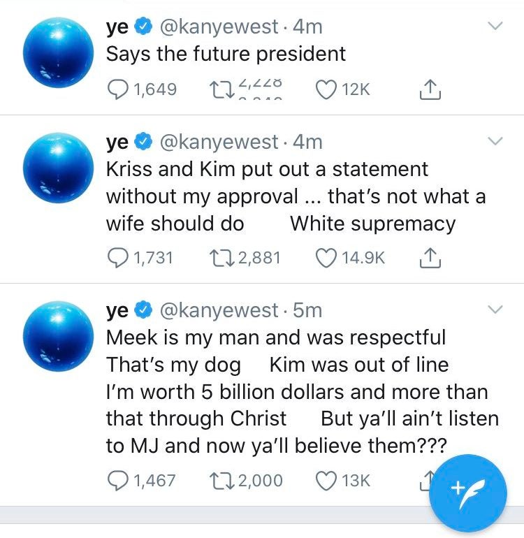 Kanye divorce tweets 2