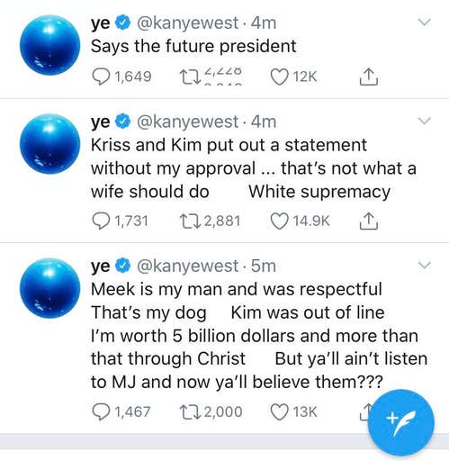Kanye divorce tweets 2