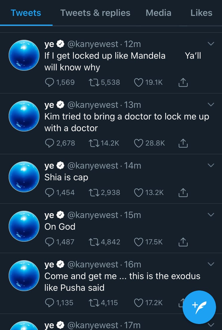 Kanye tweets