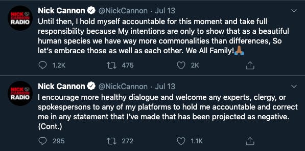 Nick Cannon fired anti-Semitic tweets