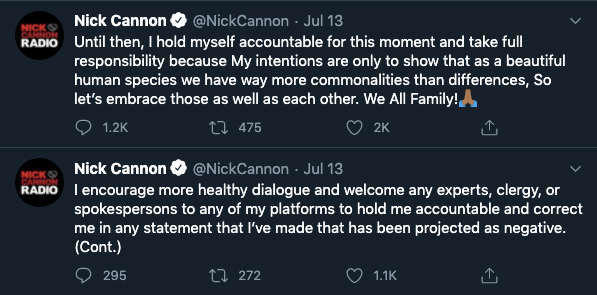 Nick Cannon fired anti-Semitic tweets