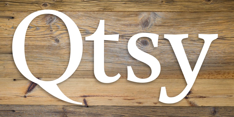 Etsy logo with E replaced by Q