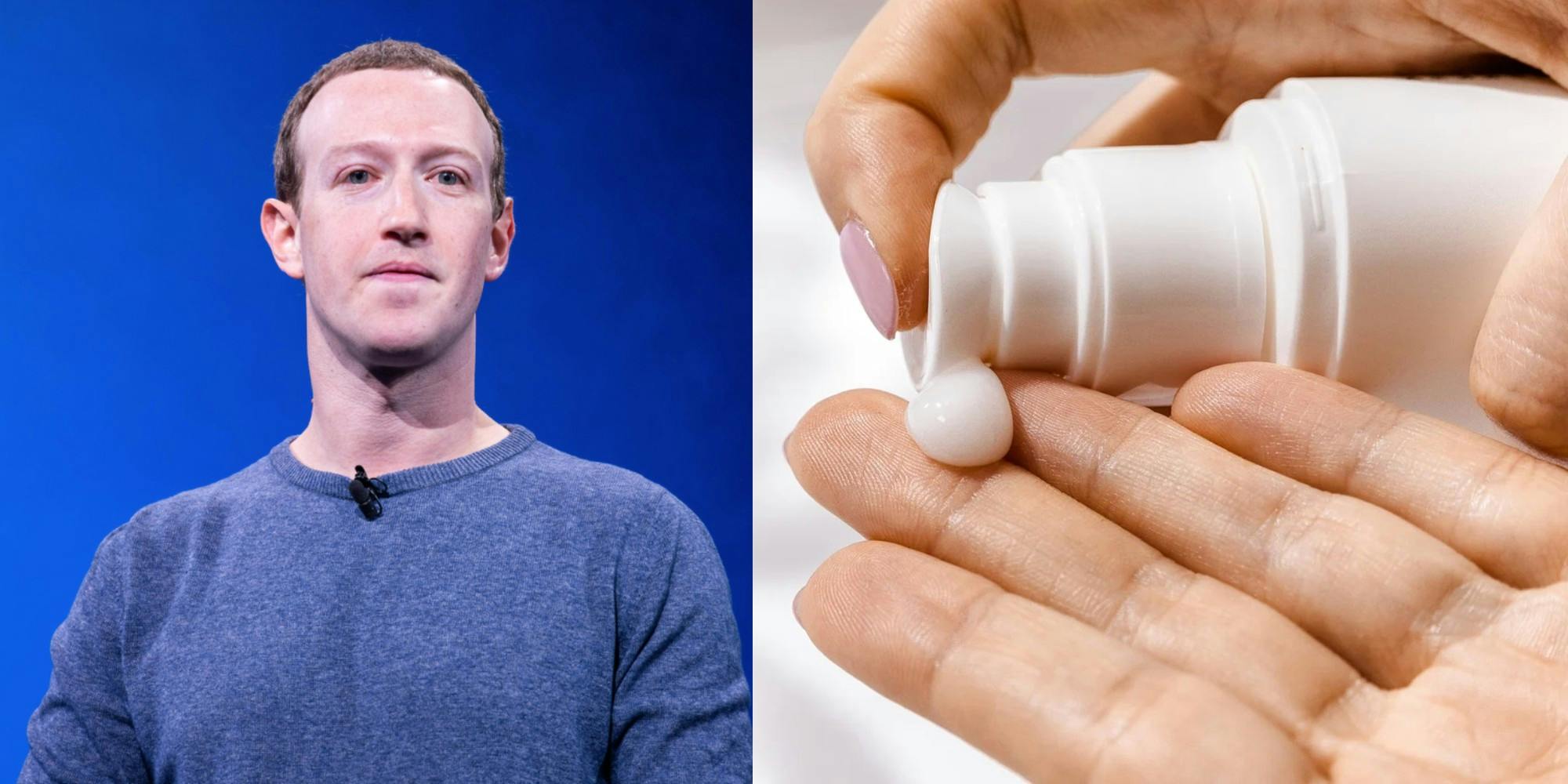 Mark Zuckerberg and lotion