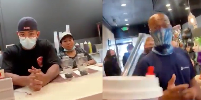 Screenshots show the employees as well as a customer who were accosted by a woman claiming the cafe was appropriating Black culture