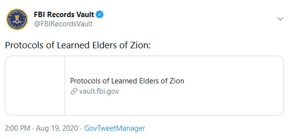 FBI Tweets Out Anti-Semitic Document With No Context, Faces Criticism