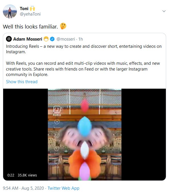 Facebook Instagram Reels TikTok