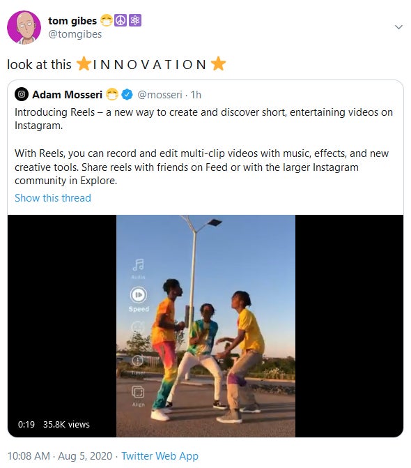Facebook Instagram Reels TikTok