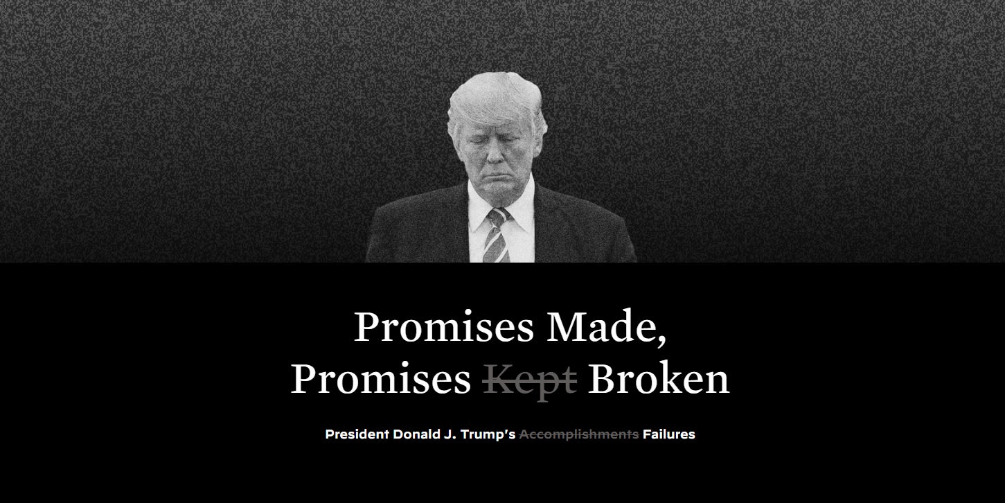 Joe Biden KeepAmericaGreat website Trump