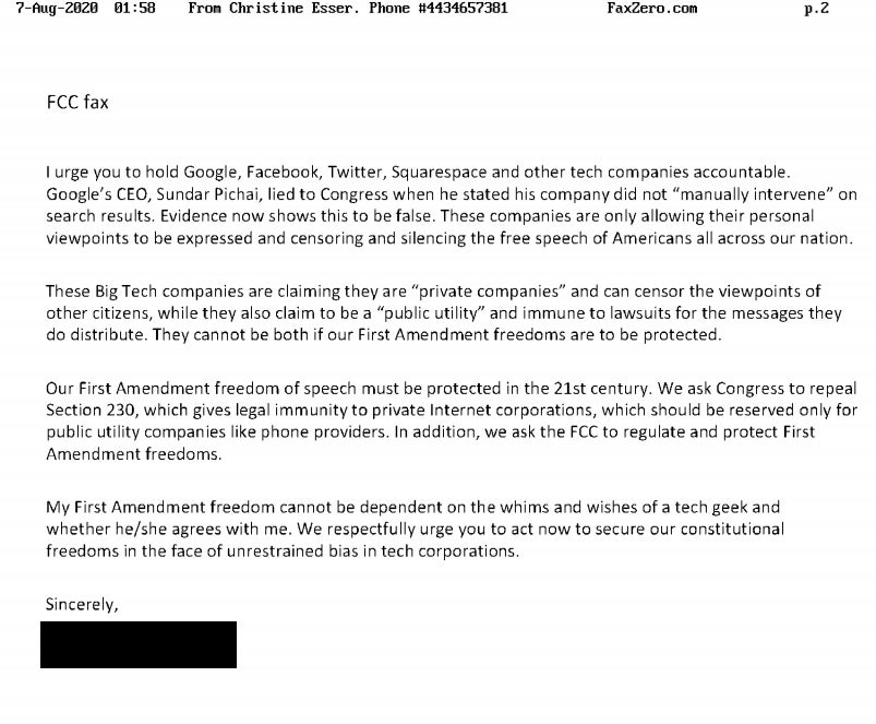 Liberty Counsel Action Section 230 Petition FCC Public Comments