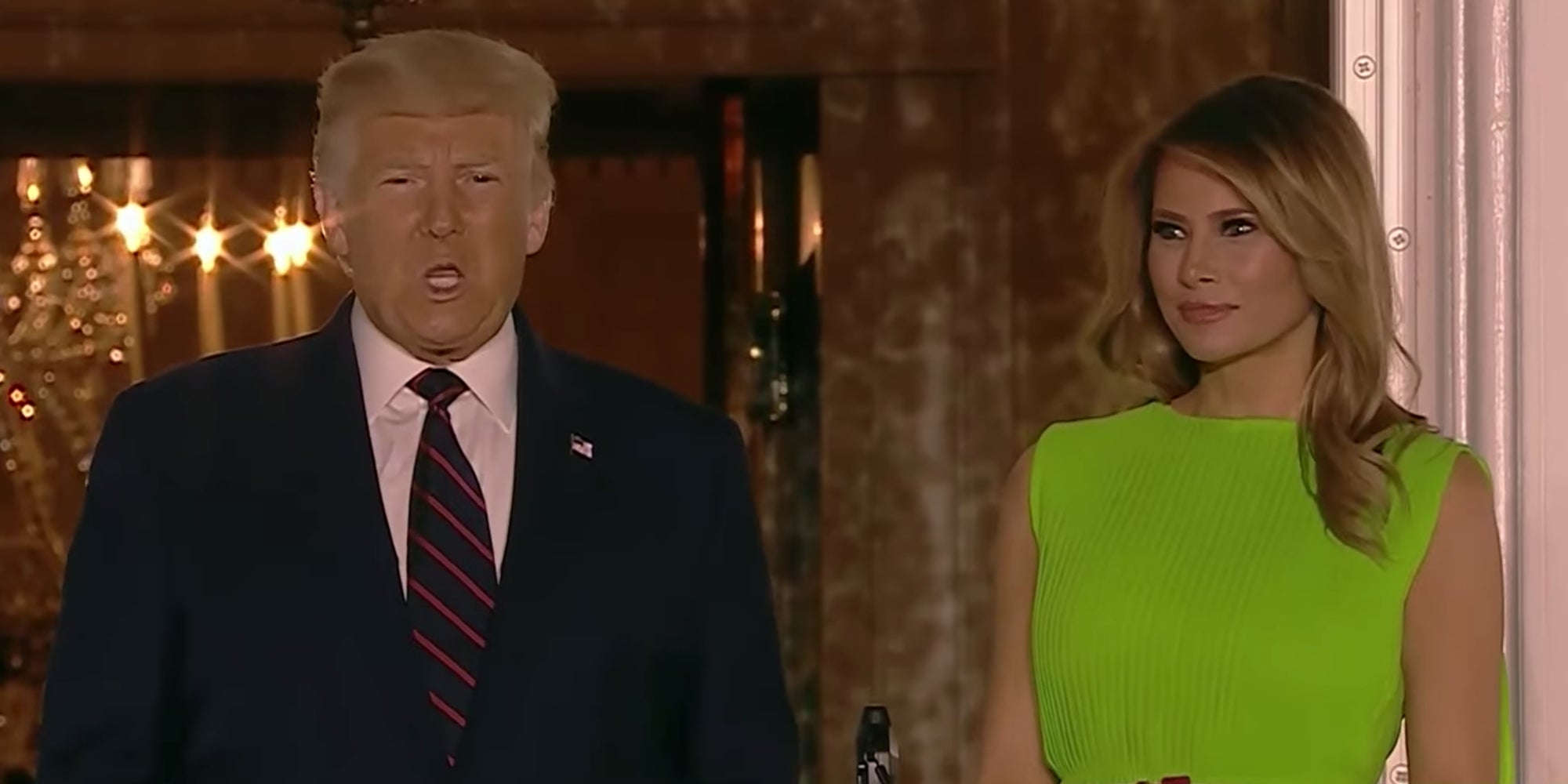 Melania green screen dress