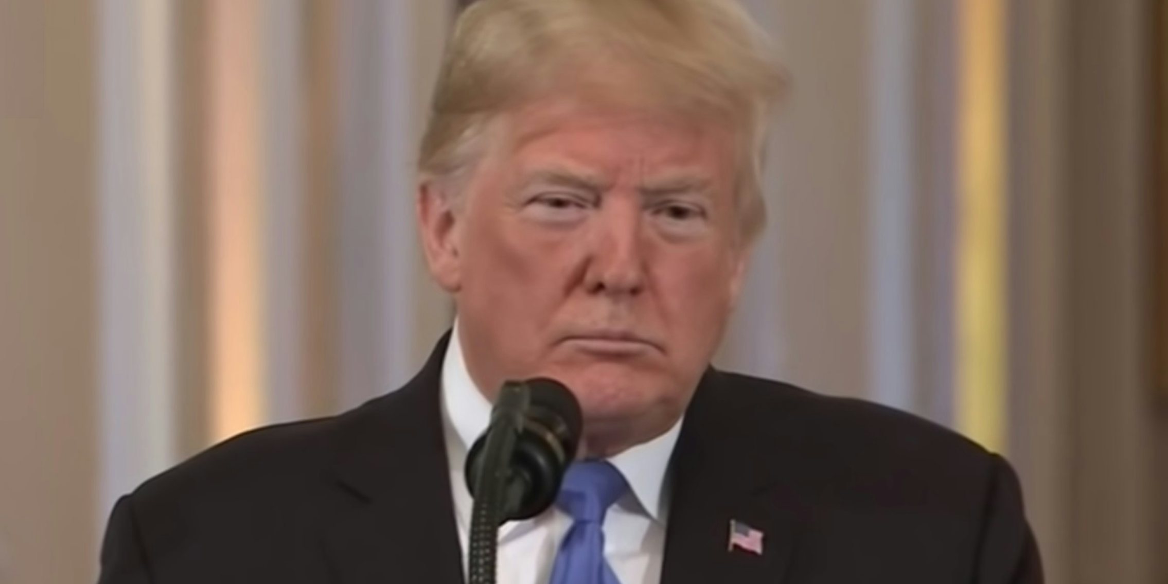 Donald Trump speaking at a press conference