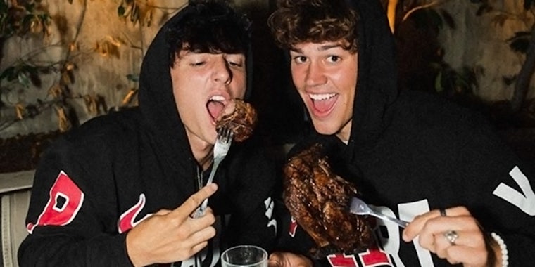two instagram users eat steak during pandemic