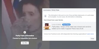 facebook "partly false" claim on fake Nancy Pelosi video
