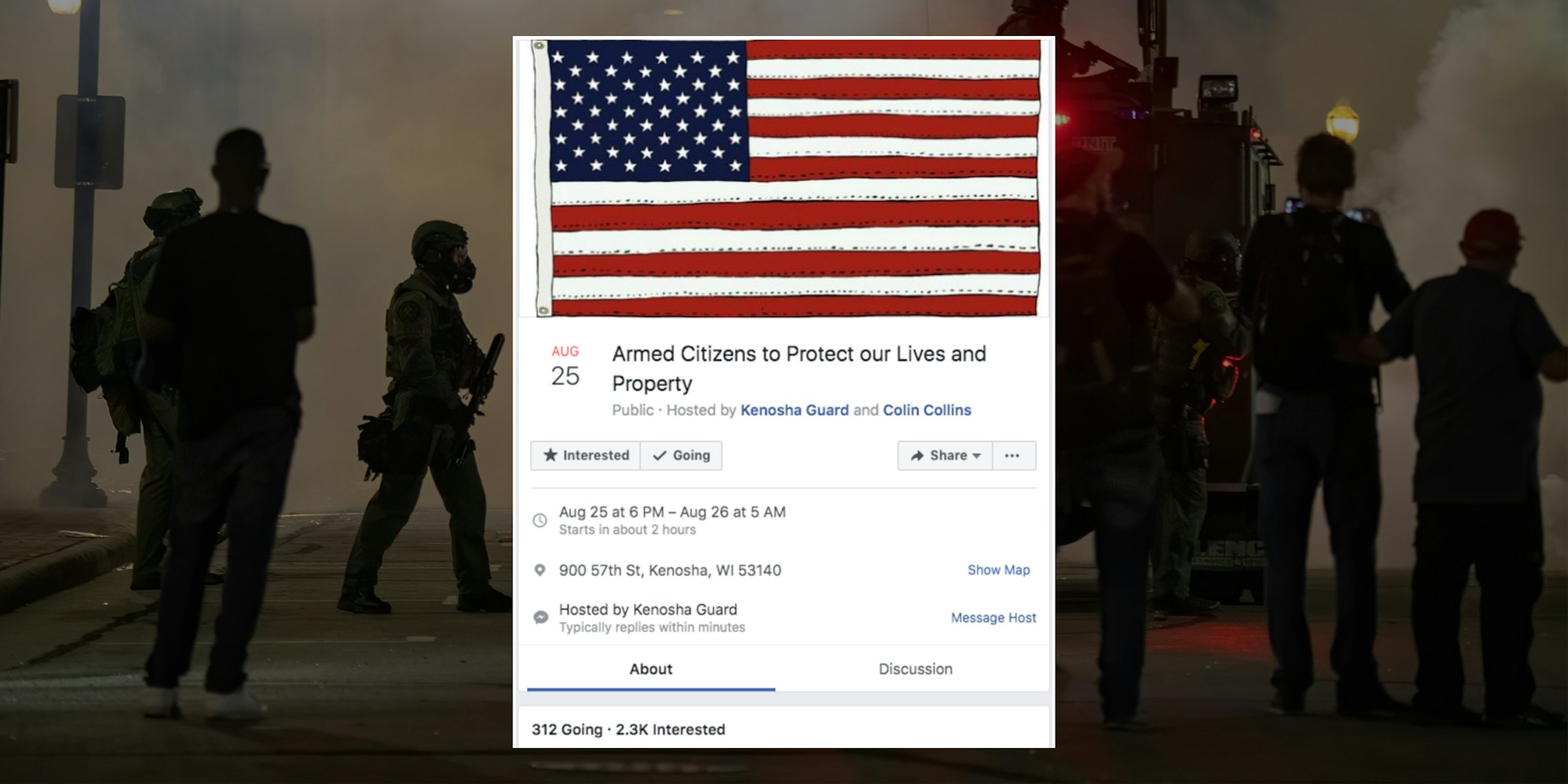 'armed citizens to protect our lives and property' facebook event