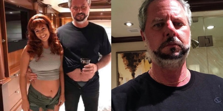 jerry falwell jr with pants pulled down with underwear showing