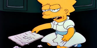 lisa simpson ripping up her essay