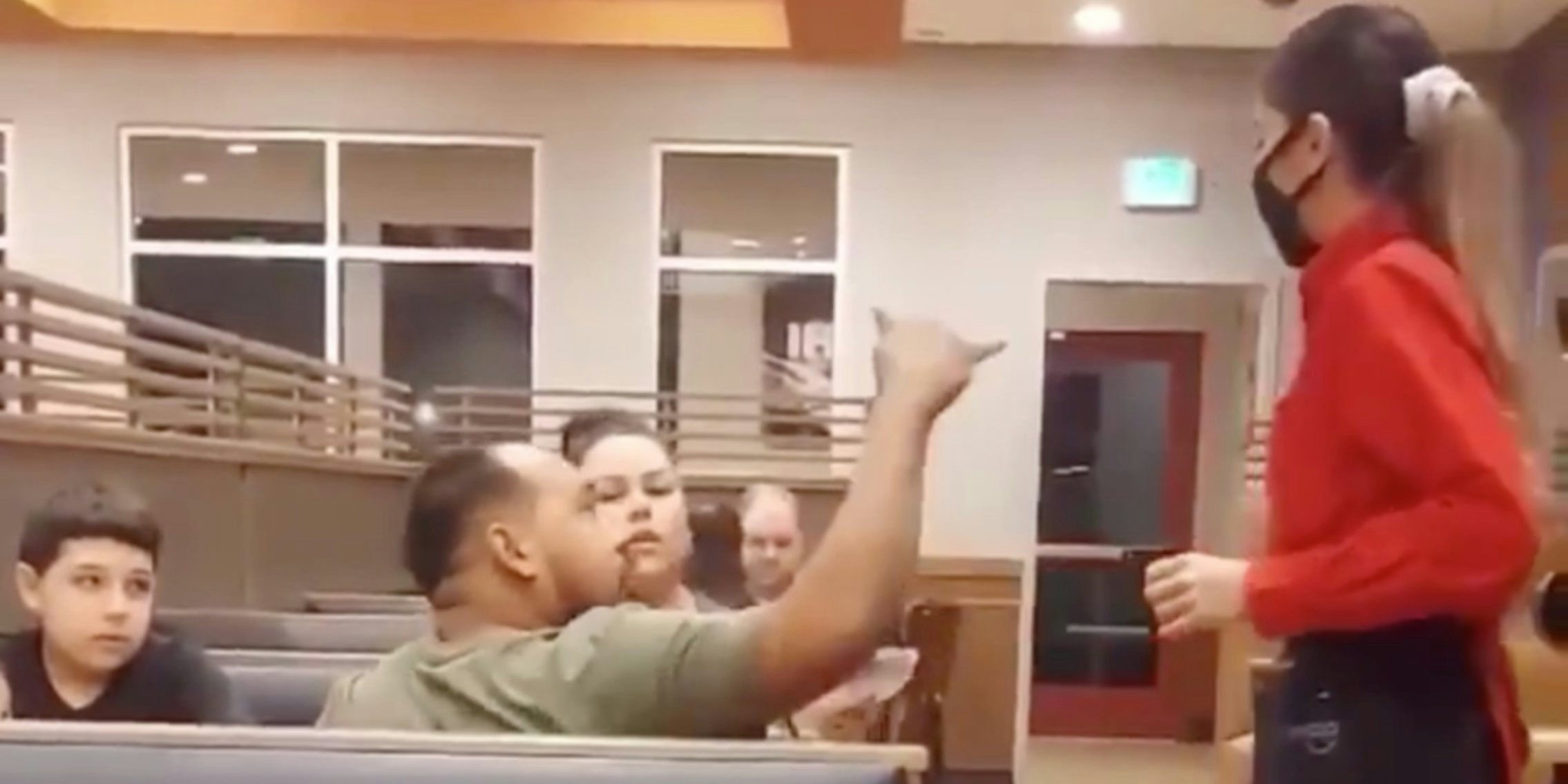 A man yelling at a woman in Ihop