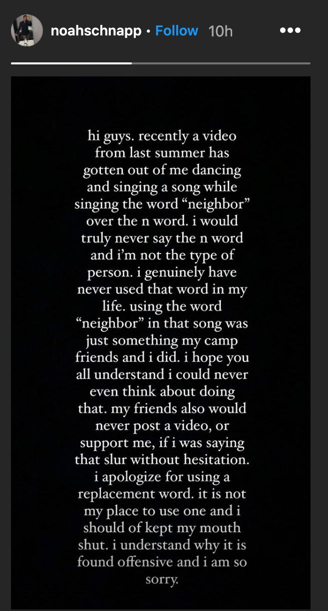 noah schnapp apology