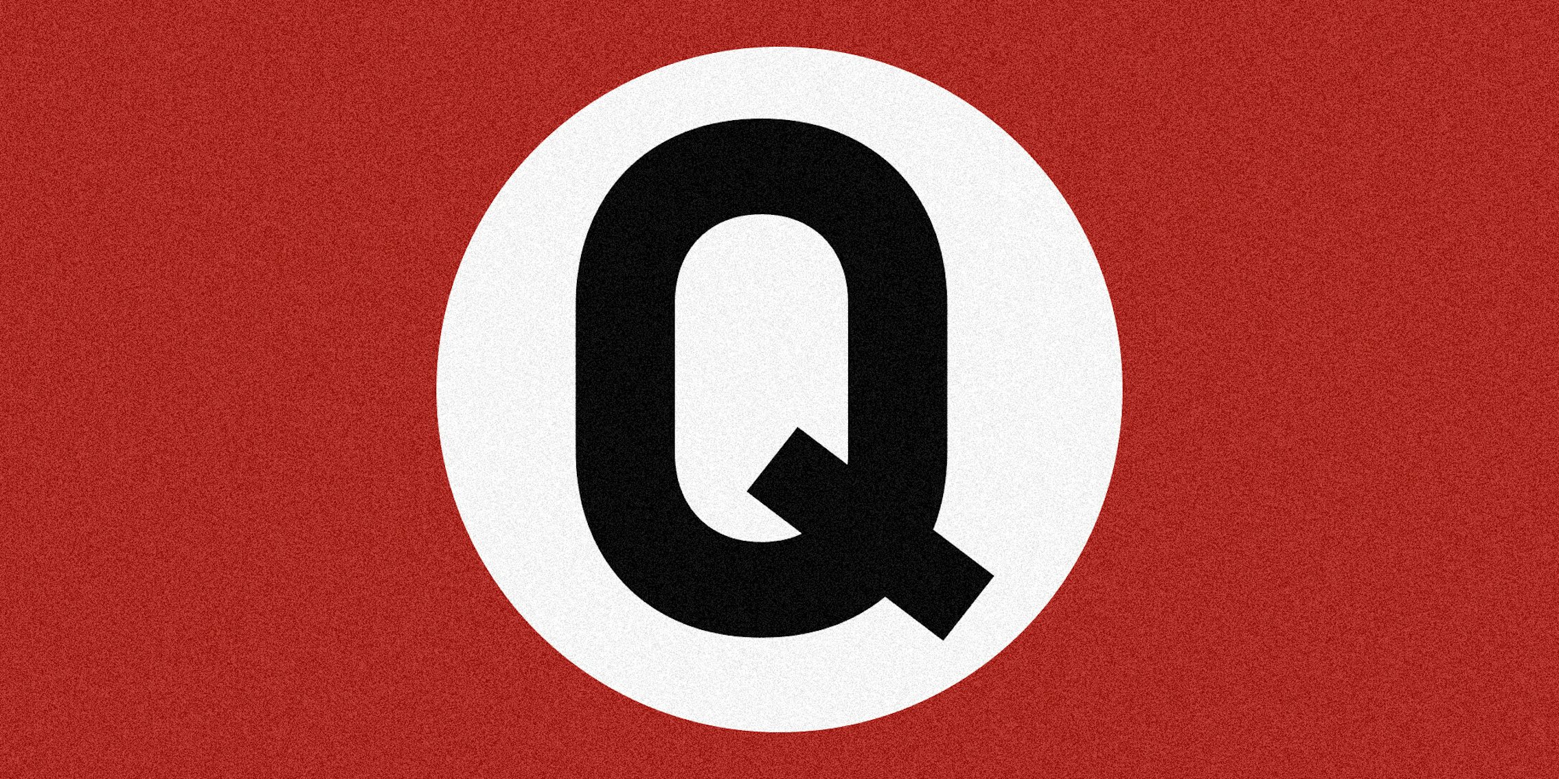 Q replaces swastika in white circle on red field